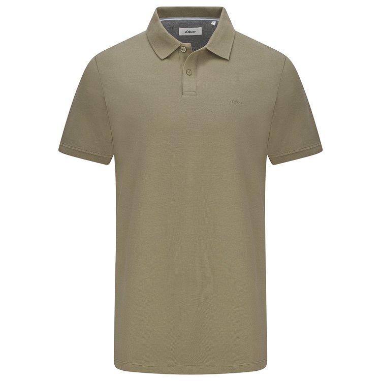 Piqué Poloshirt extra lang - grau/oliv