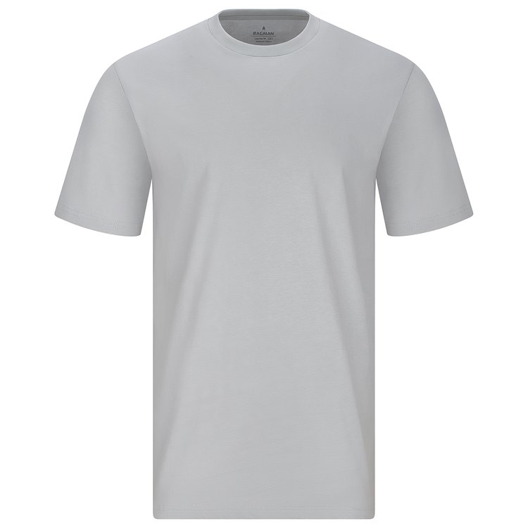 T-Shirt extra lang - Rundhals - hellgrau