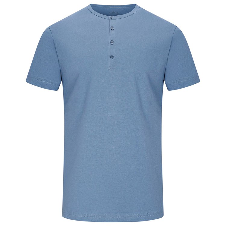 T-Shirt extra lang mit Knopfleiste in blau bis Langgröße 3XLT