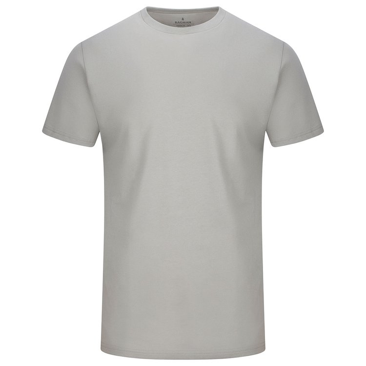 T-Shirt extra lang - Rundhals - steingrau