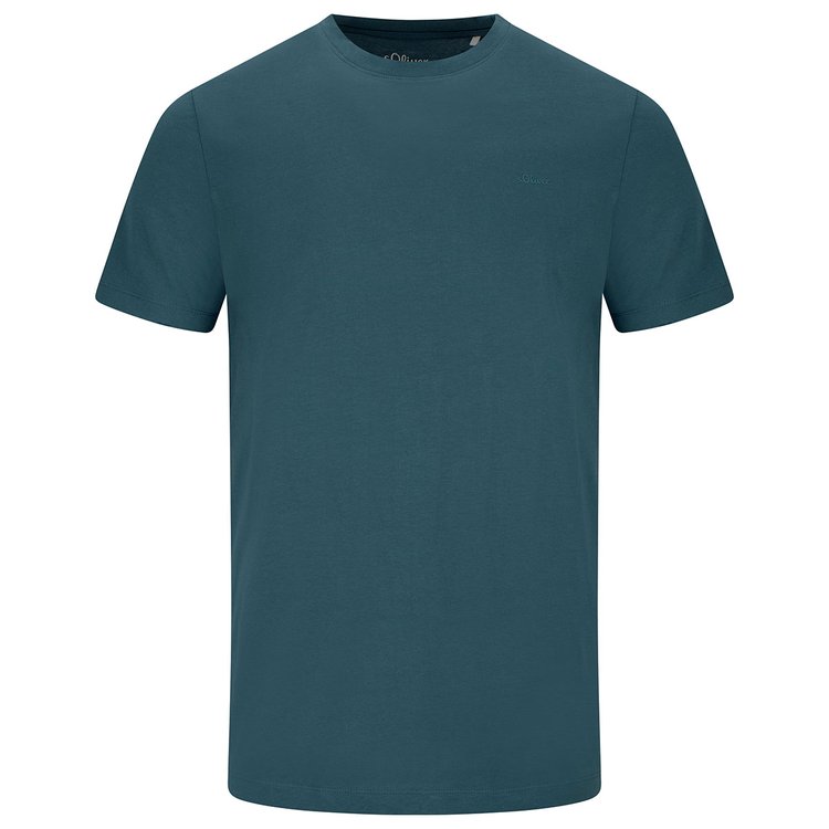 T-Shirts extra lang Basic petrol Rundhals