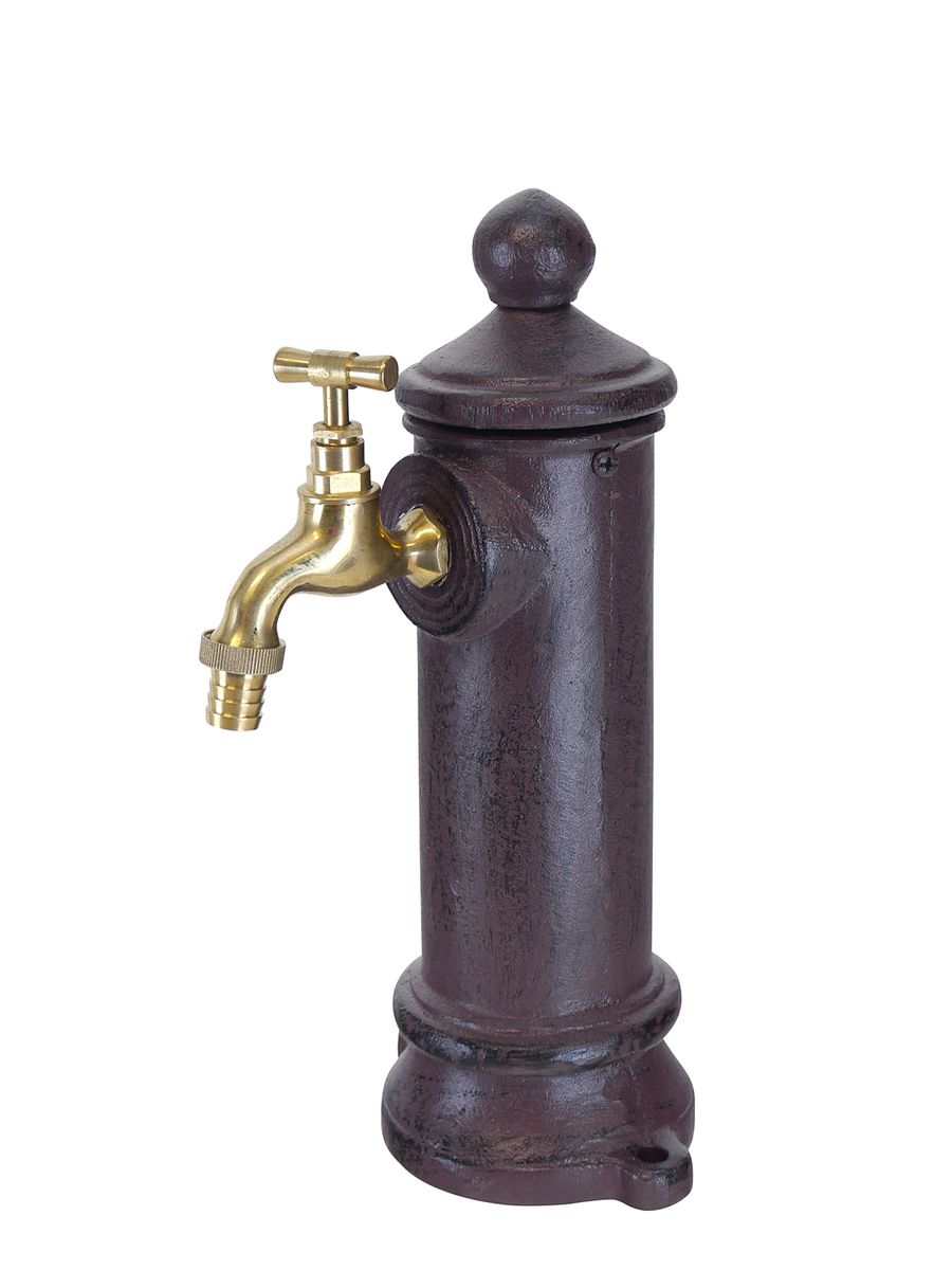 Brunnen Wasser-Zapfstelle Gusseisen rostbraun H: 30 cm (10192) | Antike