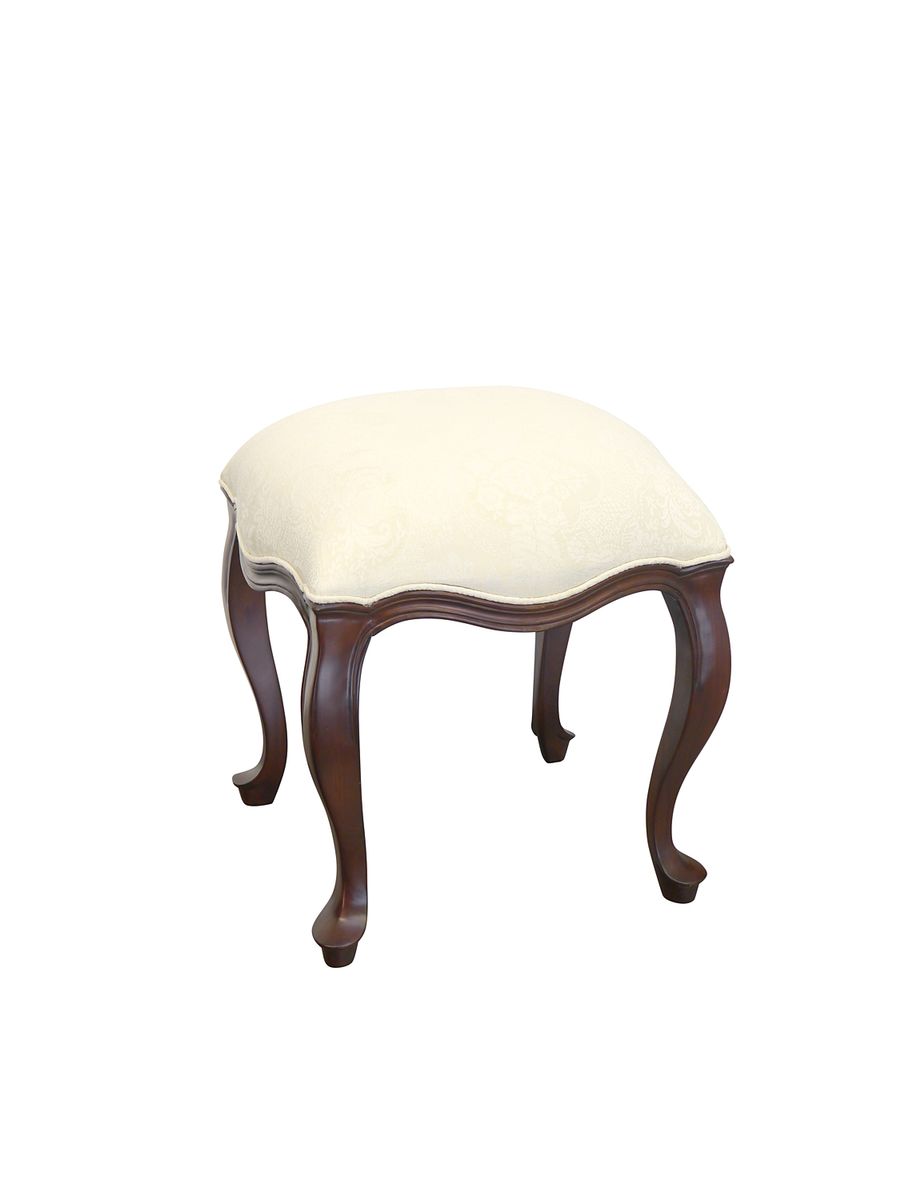 Hocker englischer Stil Massivholz mit Polsterung (3798) | Antike Möbel