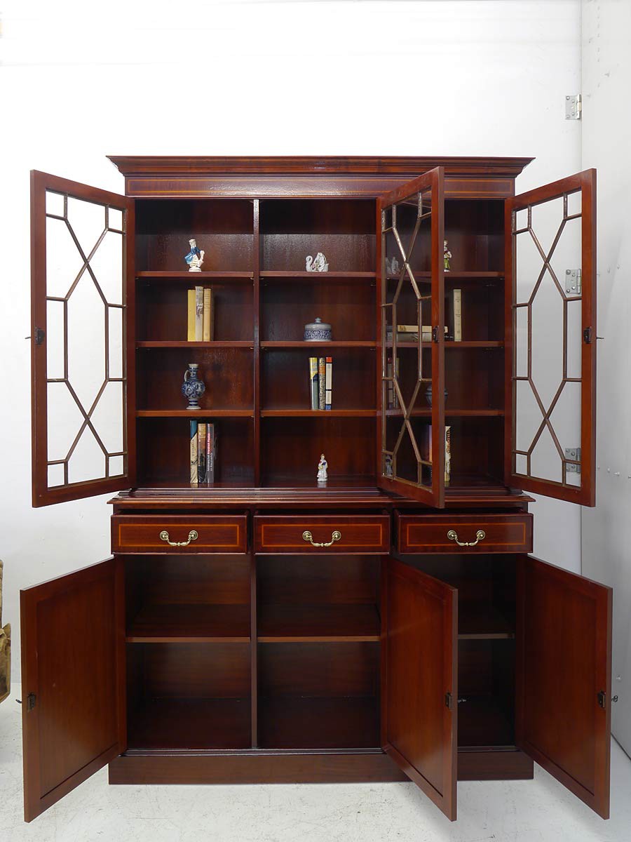 Vitrinenschrank Bücherschrank Schrank im englischen Stil Mahagoni