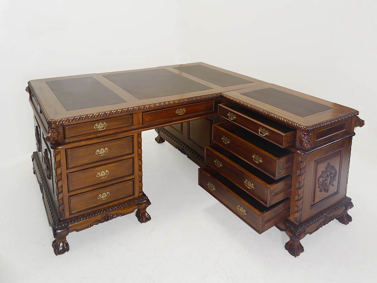 Schreibtisch Eckschreibtisch Büromöbel Partnerdesk Antik Stil