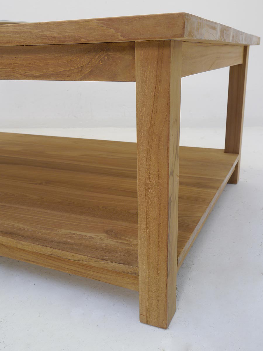 Tisch Couchtisch Wohnzimmertisch mediterraner Stil Teakholz massiv