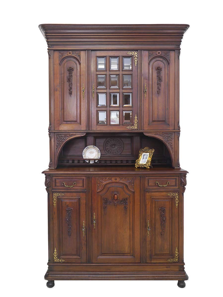 Buffetschrank Küchenschrank Schrank Antik Historismus um 1880 Nussbaum