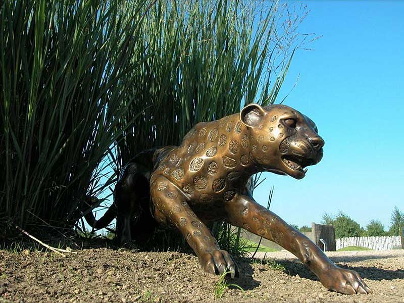 6632 60 cm Figur Skulptur Statue Gepard Cheetah Bronzeskulptur in silber L