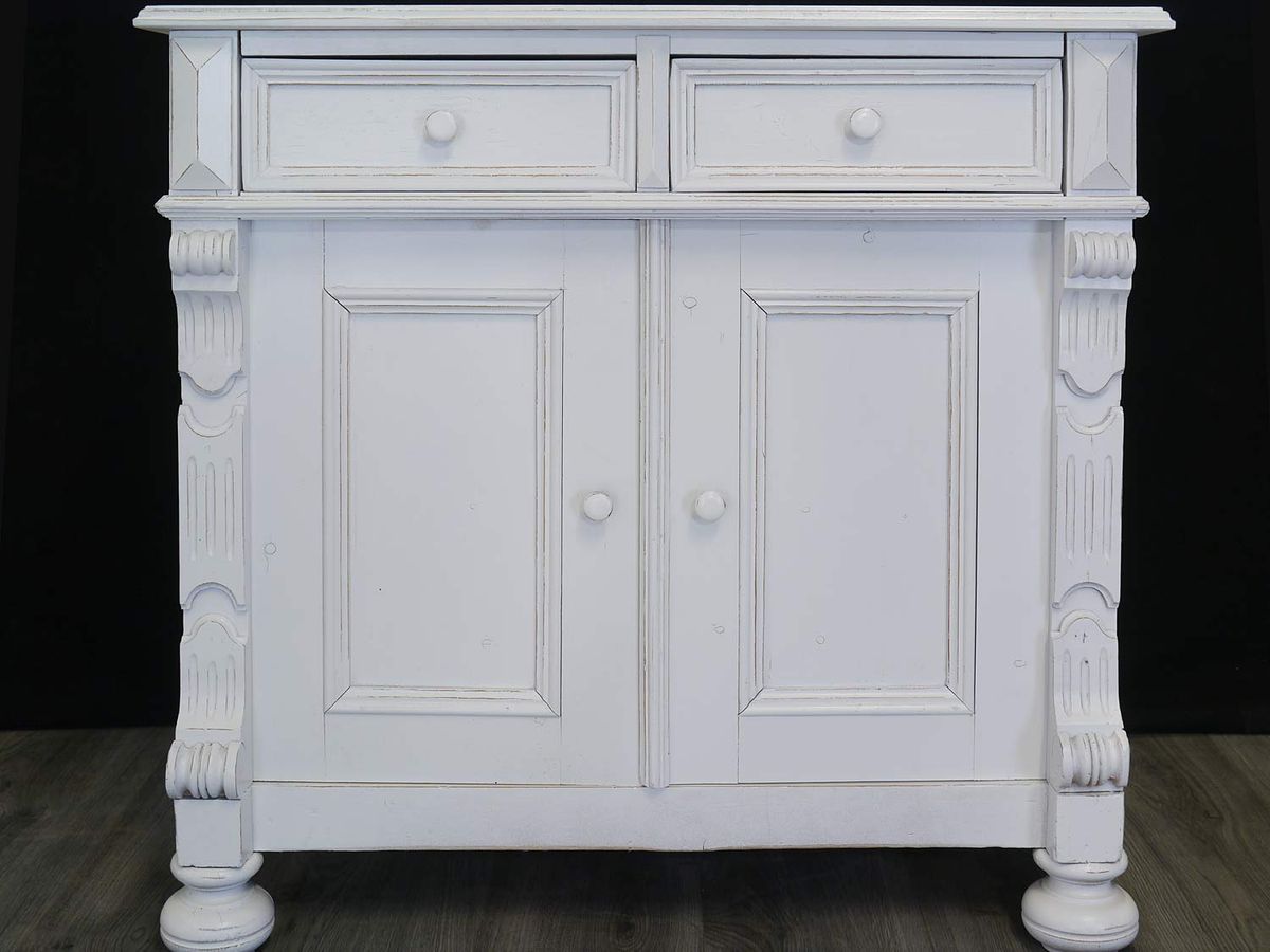 Anrichte Kommode Vintage Schrank Antik um 1880 Shabby Chic weiß B: 80 cm (8941) Anrichte Kommode Vintage Schrank Antik um 1880 Shabby Chic weiß B: 80 cm (8941)