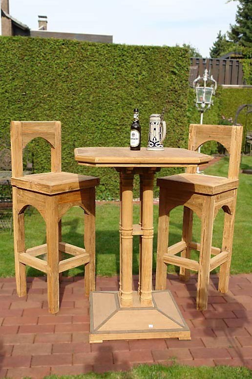 Bartisch TEAK Gartentisch Teakholz Natur Tisch (909) Möbel Tische Bartische
