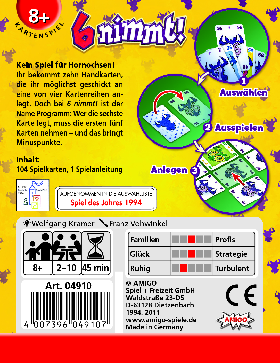 その他 6 nimmt! Kartenspiel: Kein Spiel fur Hornochsen. Fur 2-10 Spieler ab 10 Jahren 6 nimmt! Kein Spiel für Hornochsen | RATZEKATZ SPIELZEUGLAND