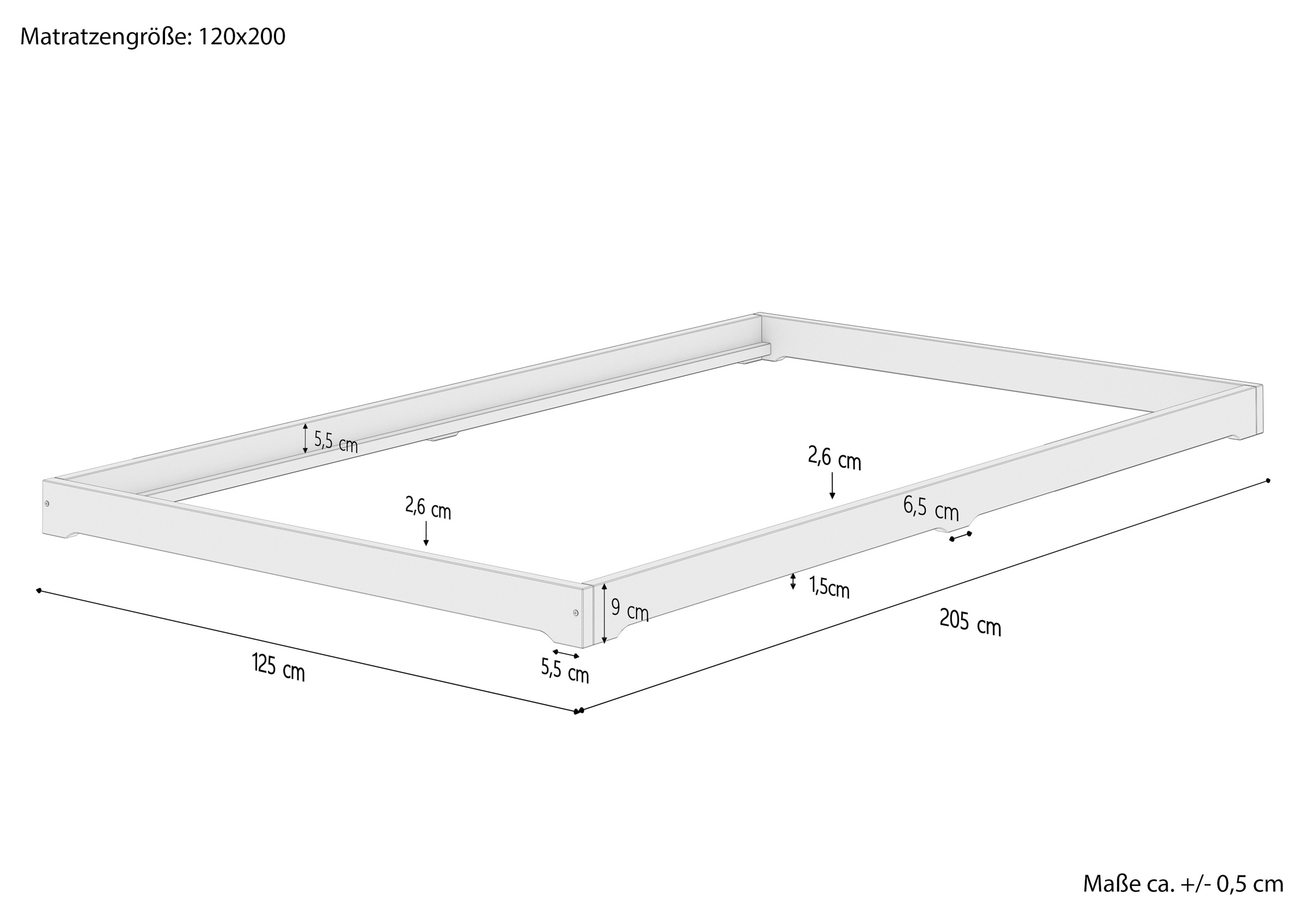 Quattro varianti di futon bianco una piazza e mezzo 120x200 in Faggio  massello V-60.87-12W, Letto singolo, Letti, Mobili