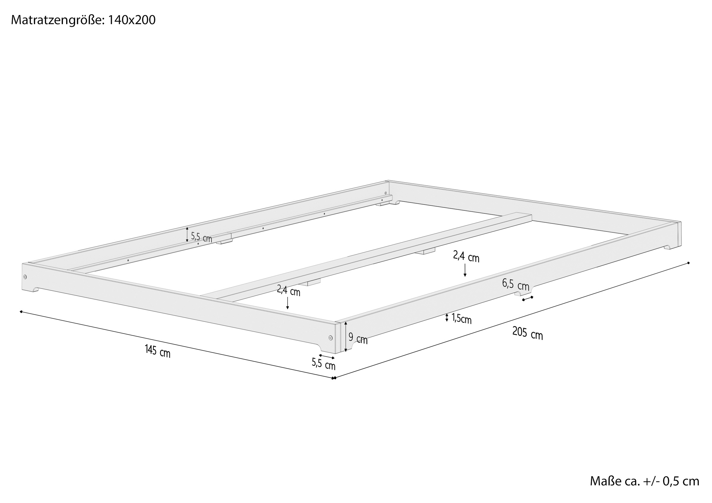 Tre varianti di matrimoniale futon giapponese 140x200 in Pino laccato  trasparente V-60.47K-14