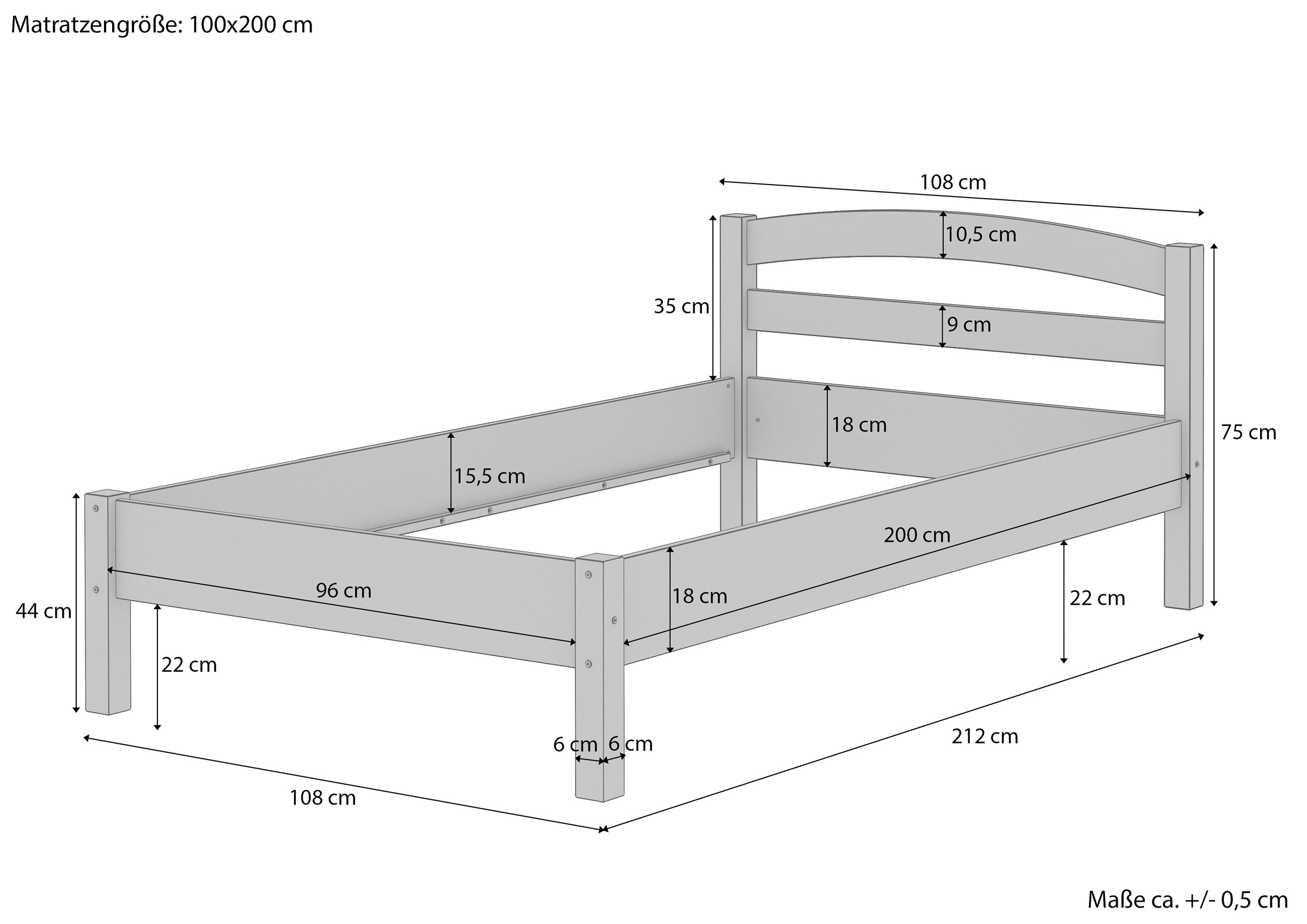 Telaio letto anche PER ANZIANI 100x200 in Pino senza doghe con cassettone  oggetti 60.40-10oRS4, Letti per anziani, Letti, Mobili