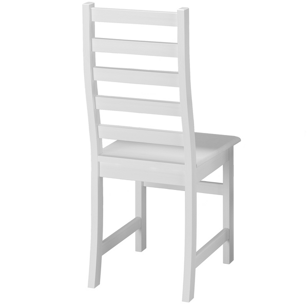 [Paquet] Ensemble table à manger et 4 chaises, table de cuisine, pin massif  en blanc 90.70-51BW-Set23