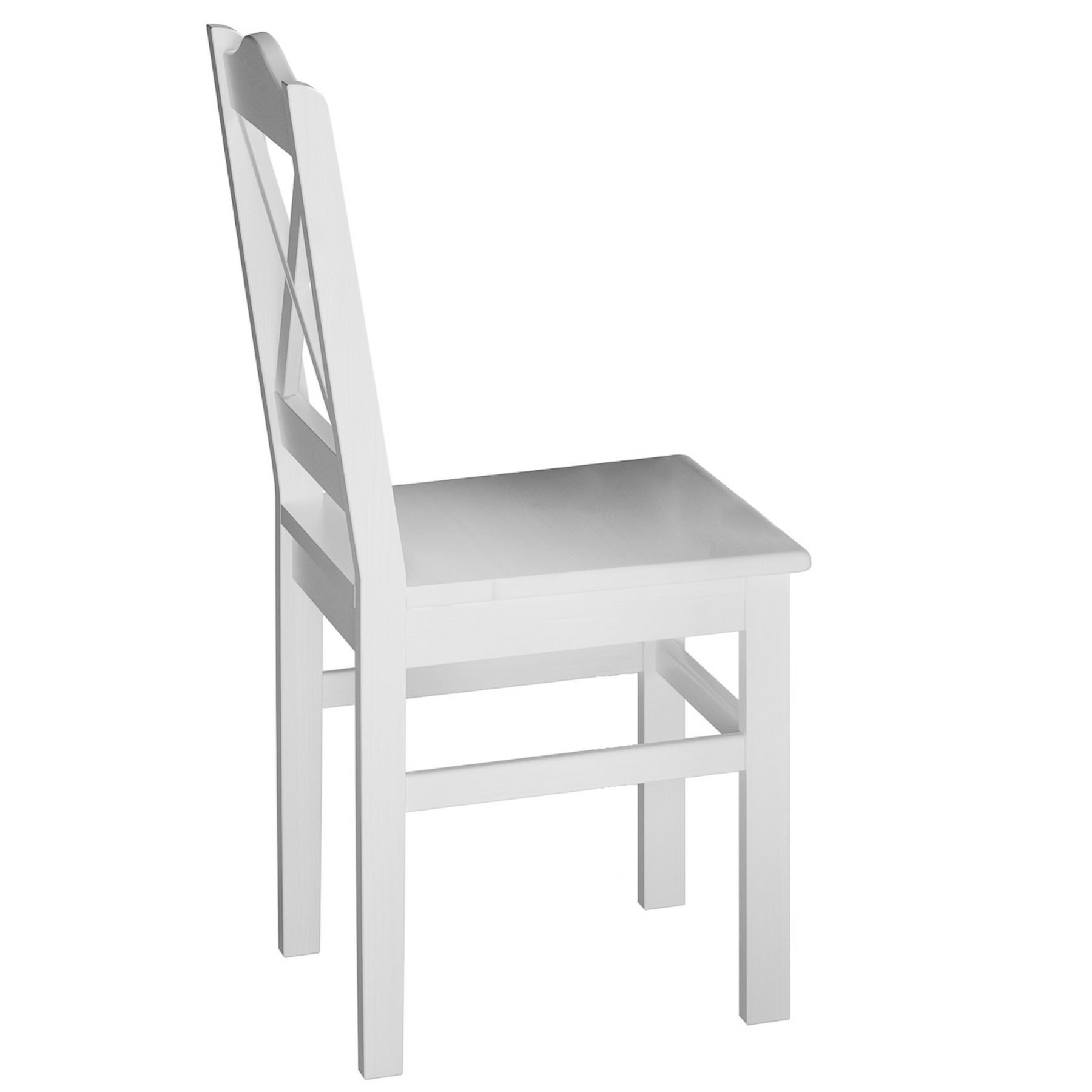 Set bianco di tavolo da pranzo con zampe intagliate e 4 sedie in Pino  90.70-51CW-Set22