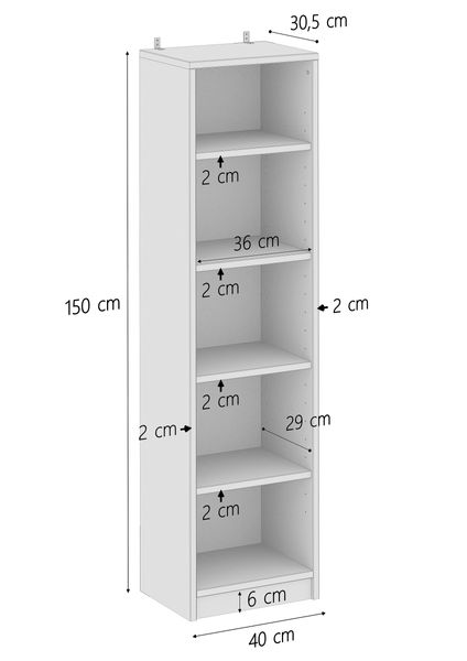 Tre varianti di altezza x libreria, ripiani a parete in pino massello  V-90.82-40
