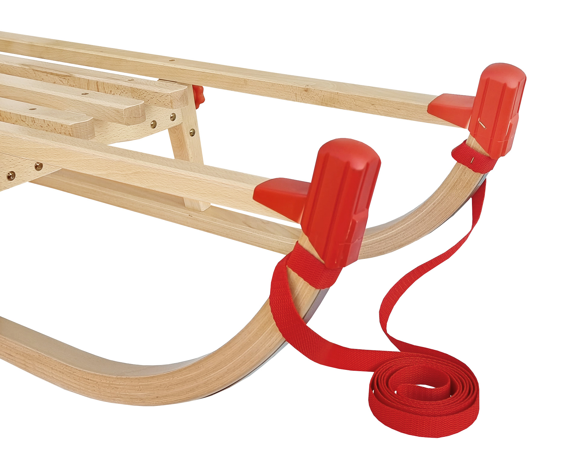 Erst-Holz Slitta Pieghevole In Faggio Massello 125 Cm – Tradizionale Con Schienale – Portata 90 Kg – Per Bambini E Adulti - 3