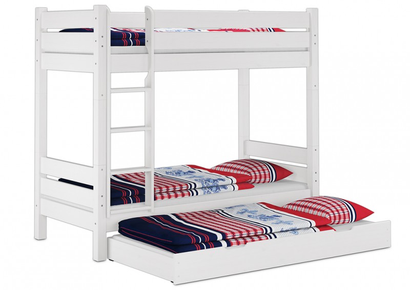 Solid Bunk Bed Of Pine 100x200 Also For Adults With Slats 3 Mattresses Bed Drawer 60 16 10wms7m Ceres Webshop