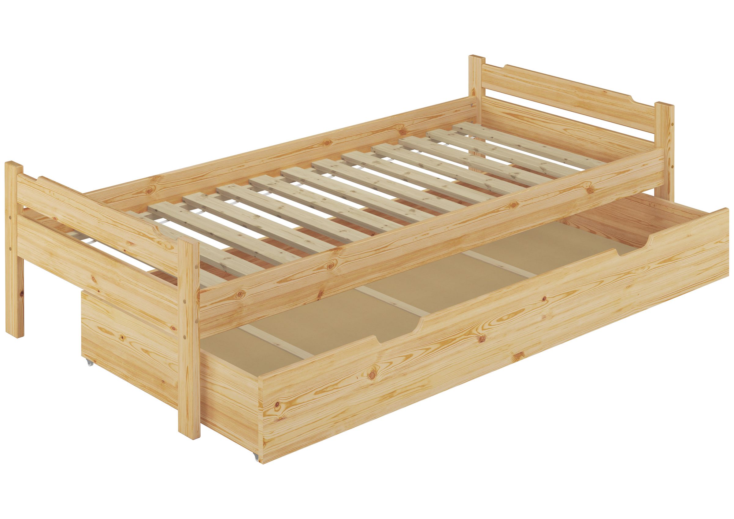 Letto classico 90x200 in Pino massello Eco laccato con assi di legno 60.37-09