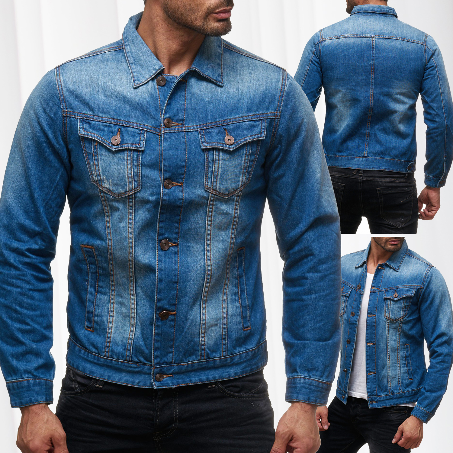 Zu Kurz Denim Washed Biker Jeansjacke Jacke Weste Details Herren Übergangsjacke Neu Stone kXwPZOiuT