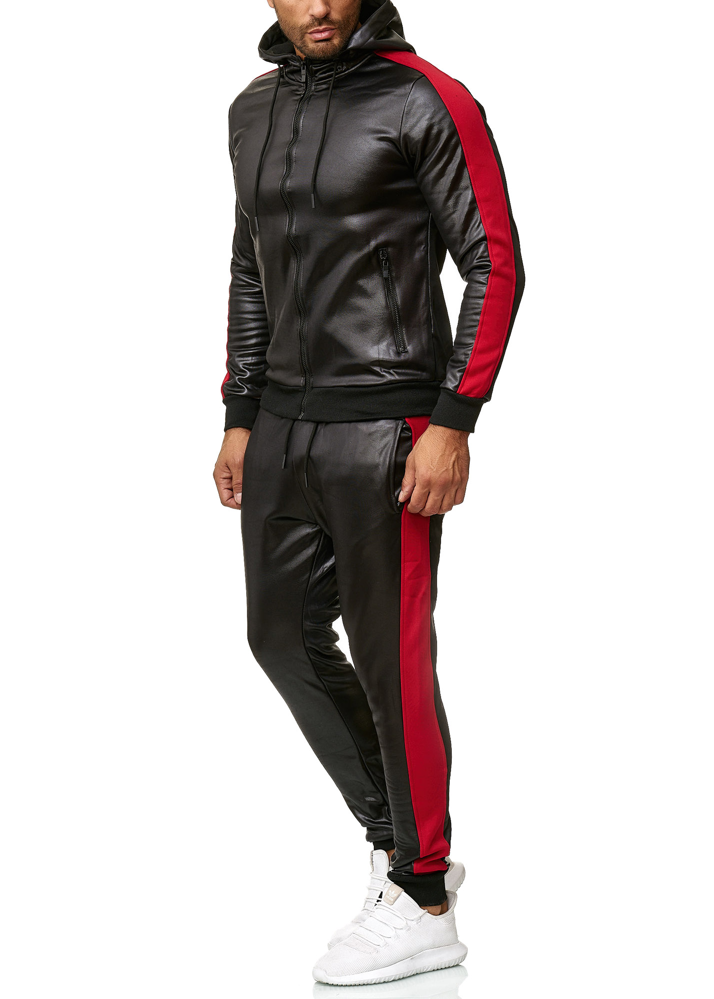 Mens Tracksuit Streetwear Set Leather Optics Homewear Jogging Suit ...