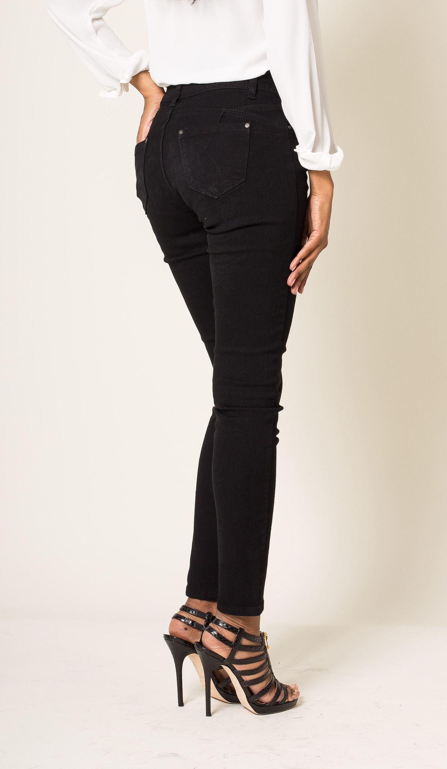 JEANS Donna Skinny Jeggings Pantaloni Treggings High Waist jeans a sigaretta stretch