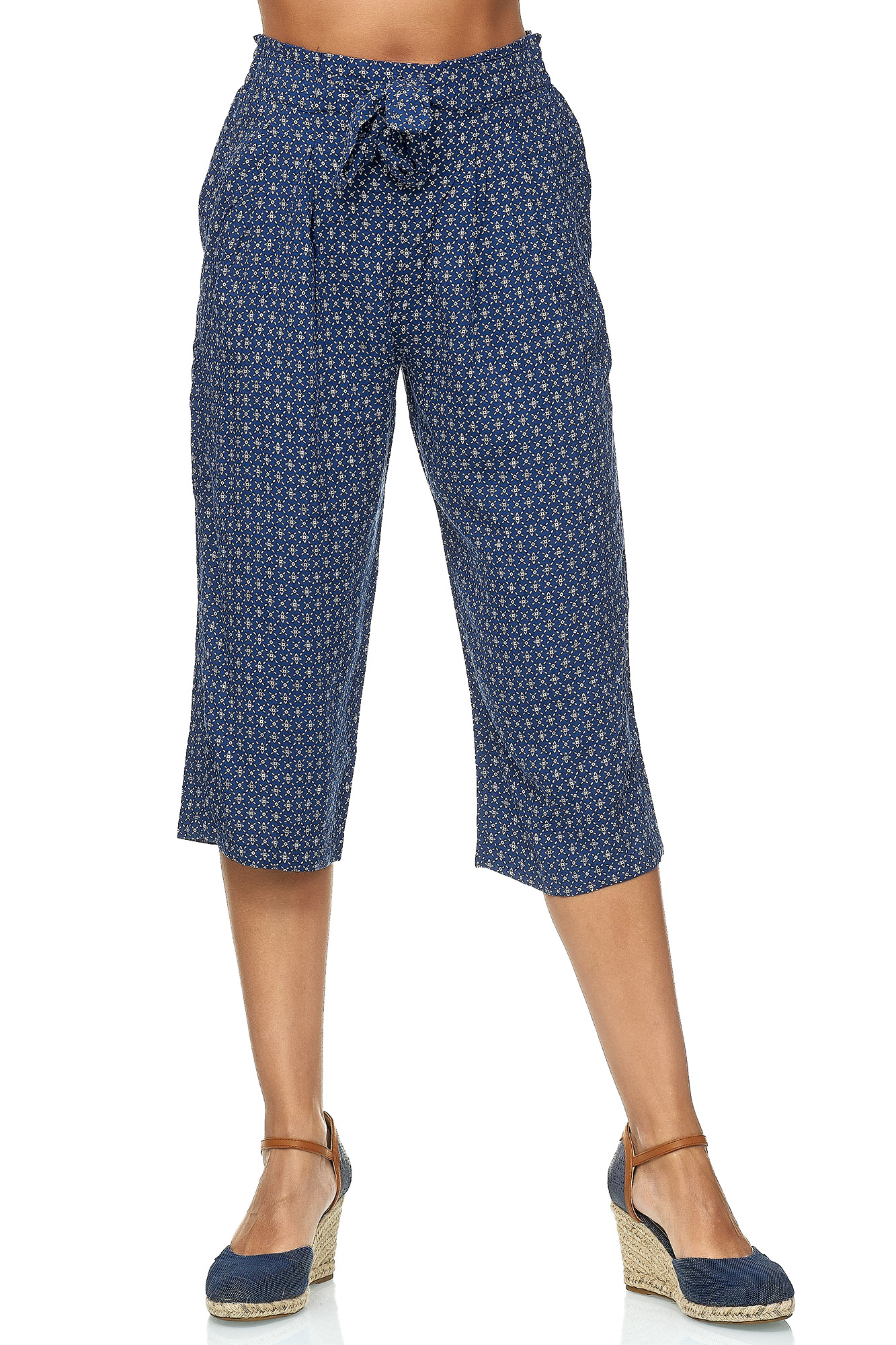 sheego Culotte Caprihose Sommerhose 3//4 Hose Haremshose Shorts Damen Baumwolle