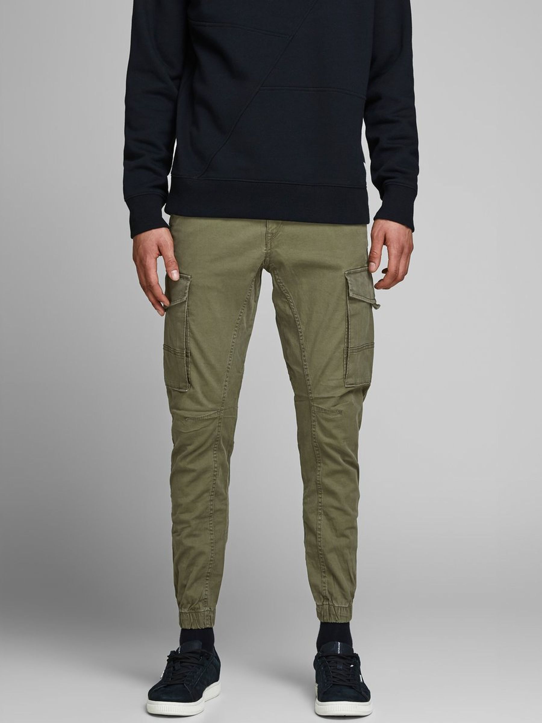 JACK & JONES Cargo-broek, tapered fit, cargo-broek, Dried kruid, 33W / 32L