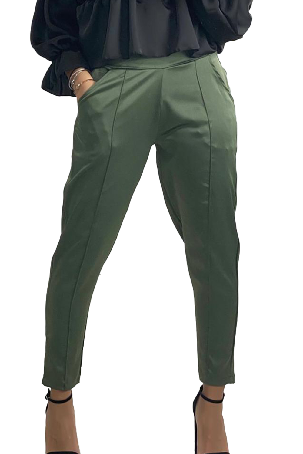 Damen Stretch Poptrash Pants Silk Design Hose Seiden Glatte Chino Damen Stretch Poptrash Pants Silk Design Hose Seiden Glatte Chino