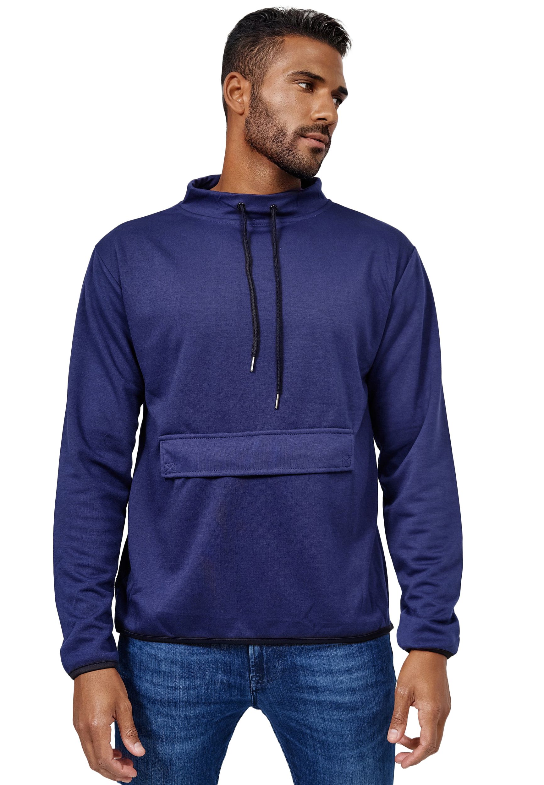 Herren Longsleeve Sweater Sport Sweatshirt Pullover Zip Bauchtasche Herren Longsleeve Sweater Sport Sweatshirt Pullover Zip Bauchtasche