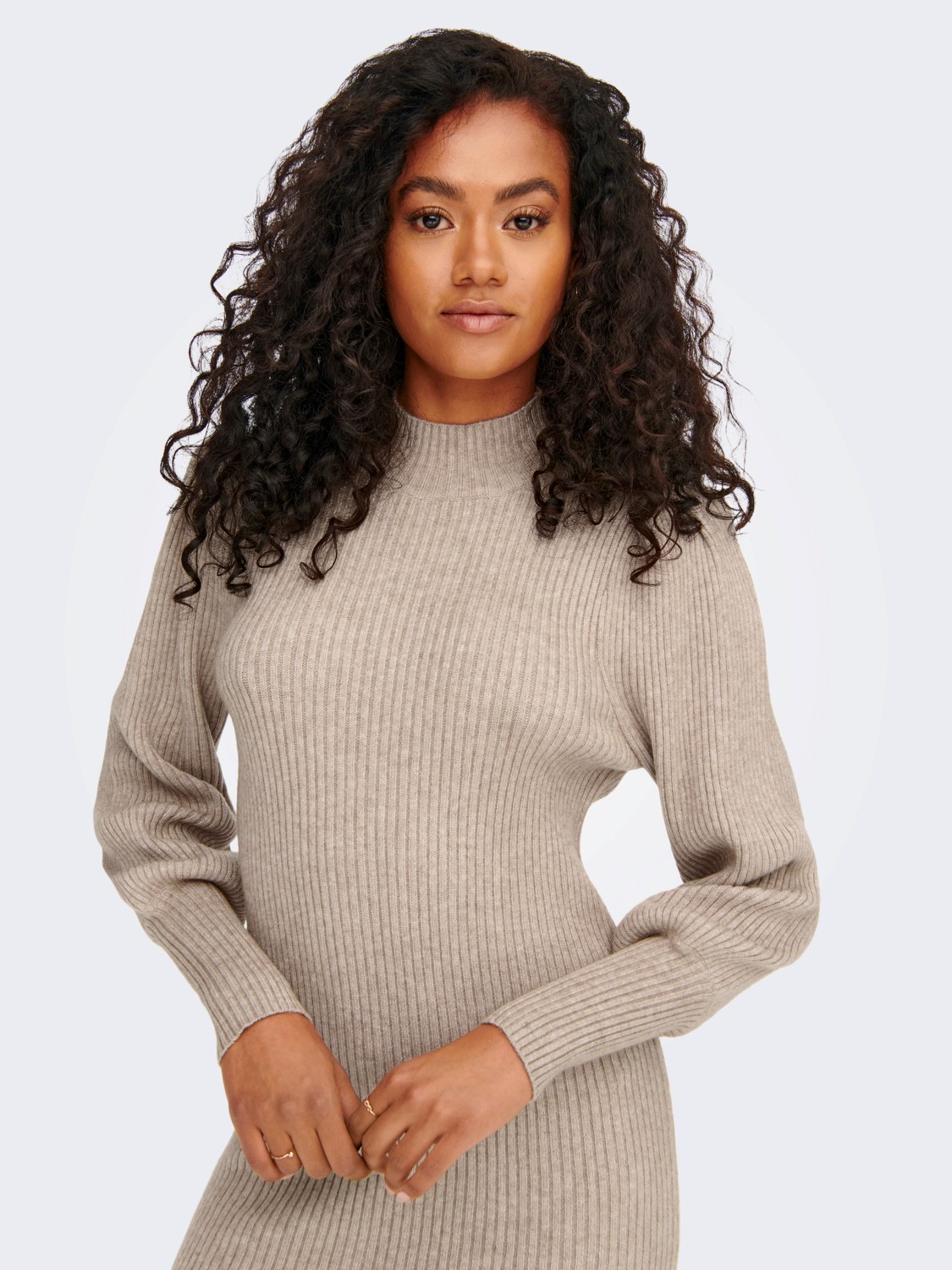 Langarm Strickkleid Mini Pullover Dress Stehkragen Shirt ONLKATIA Langarm Strickkleid Mini Pullover Dress Stehkragen Shirt ONLKATIA