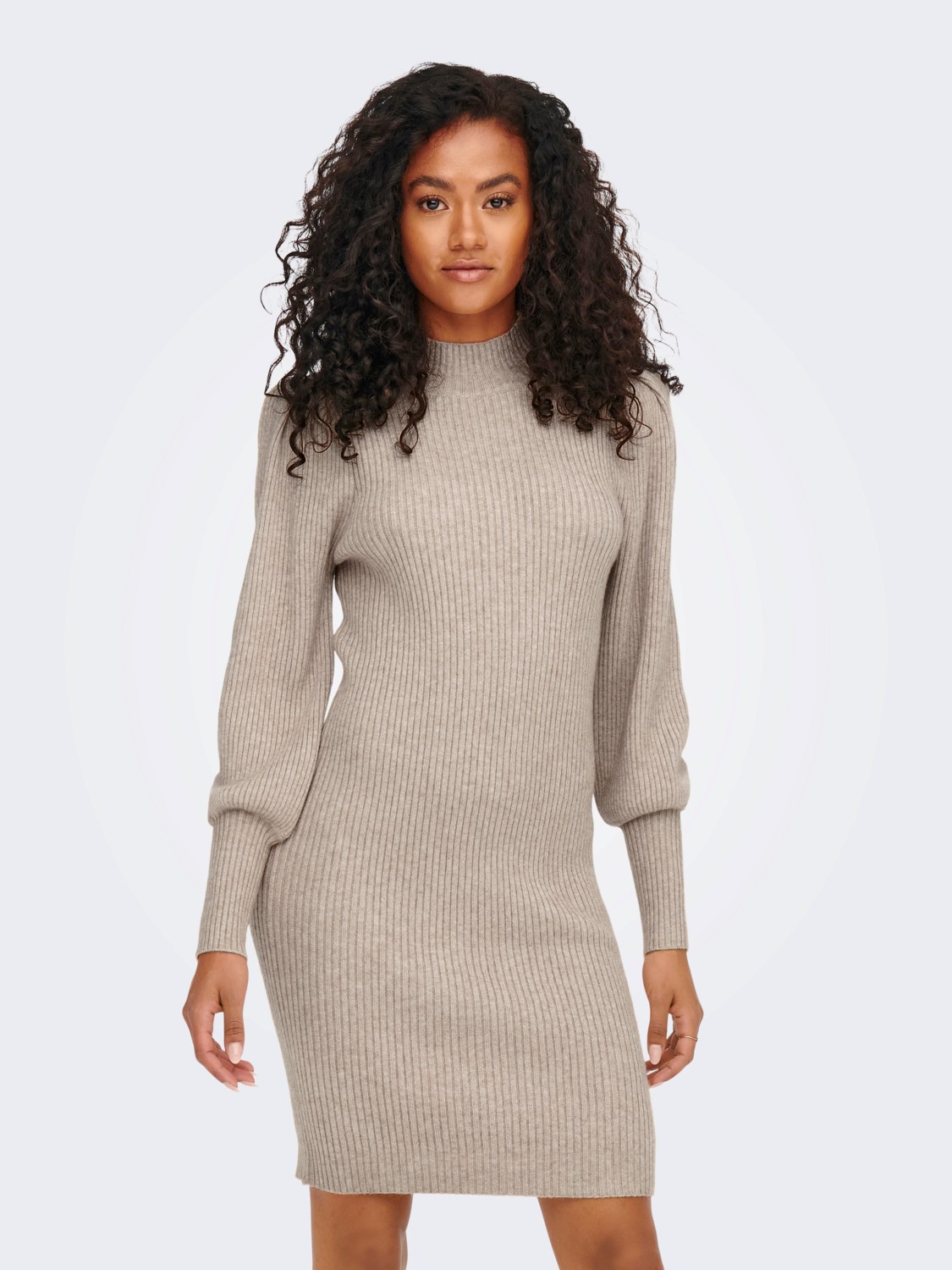 Langarm Strickkleid Mini Pullover Dress Stehkragen Shirt ONLKATIA Langarm Strickkleid Mini Pullover Dress Stehkragen Shirt ONLKATIA