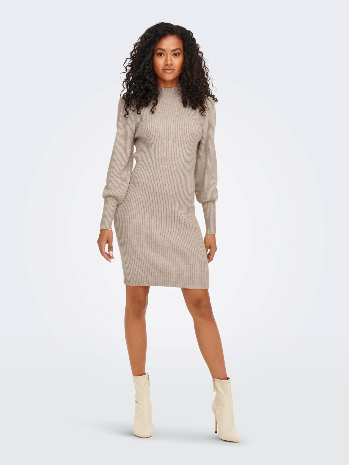 Langarm Strickkleid Mini Pullover Dress Stehkragen Shirt ONLKATIA Langarm Strickkleid Mini Pullover Dress Stehkragen Shirt ONLKATIA