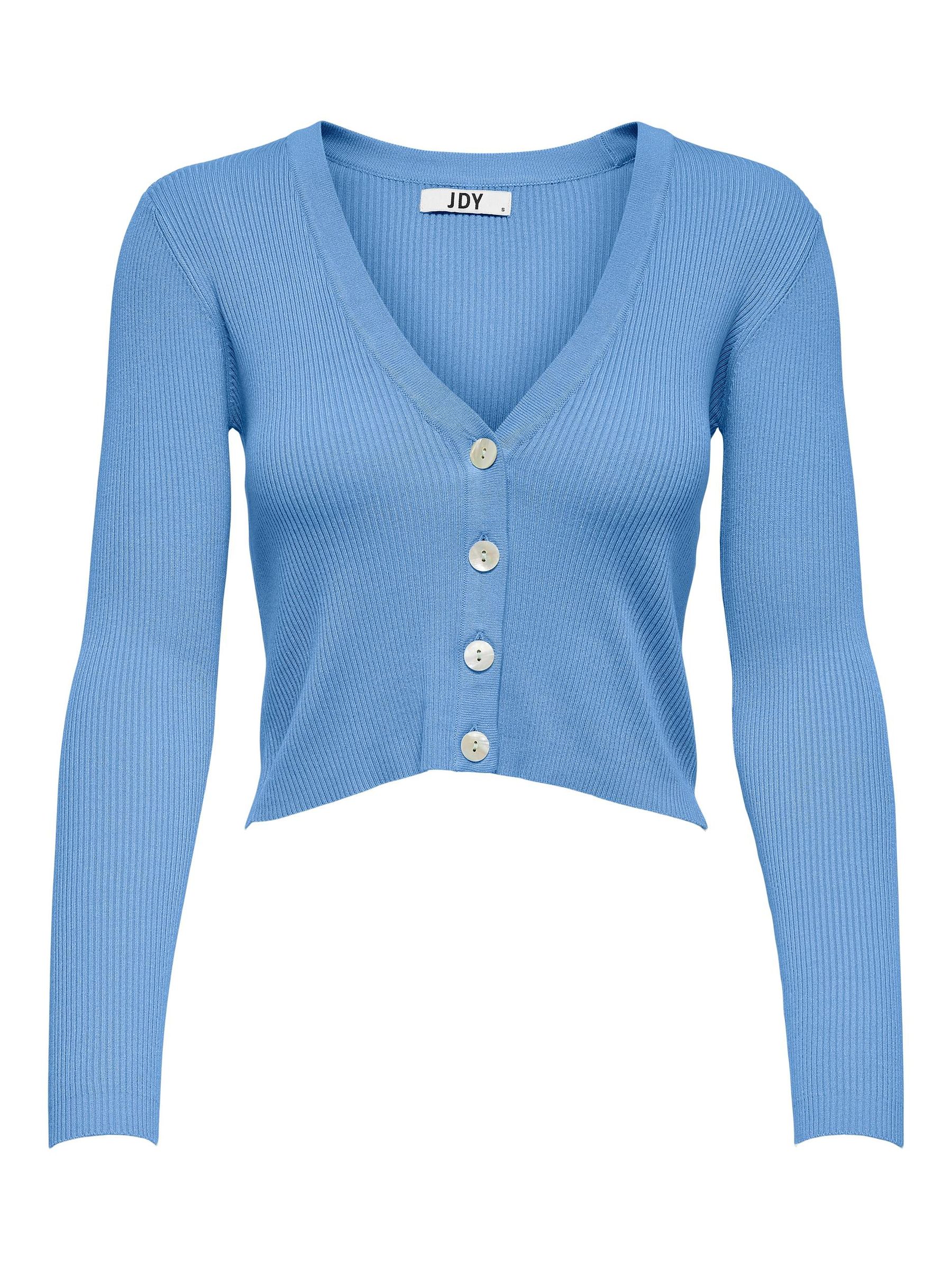 JDY_SpringSummer2020_3991789_15171755.jpg Kurze Dünne Strickjacke Langarm V-Ausschnitt Knitted Cardigan JDYDONNEL