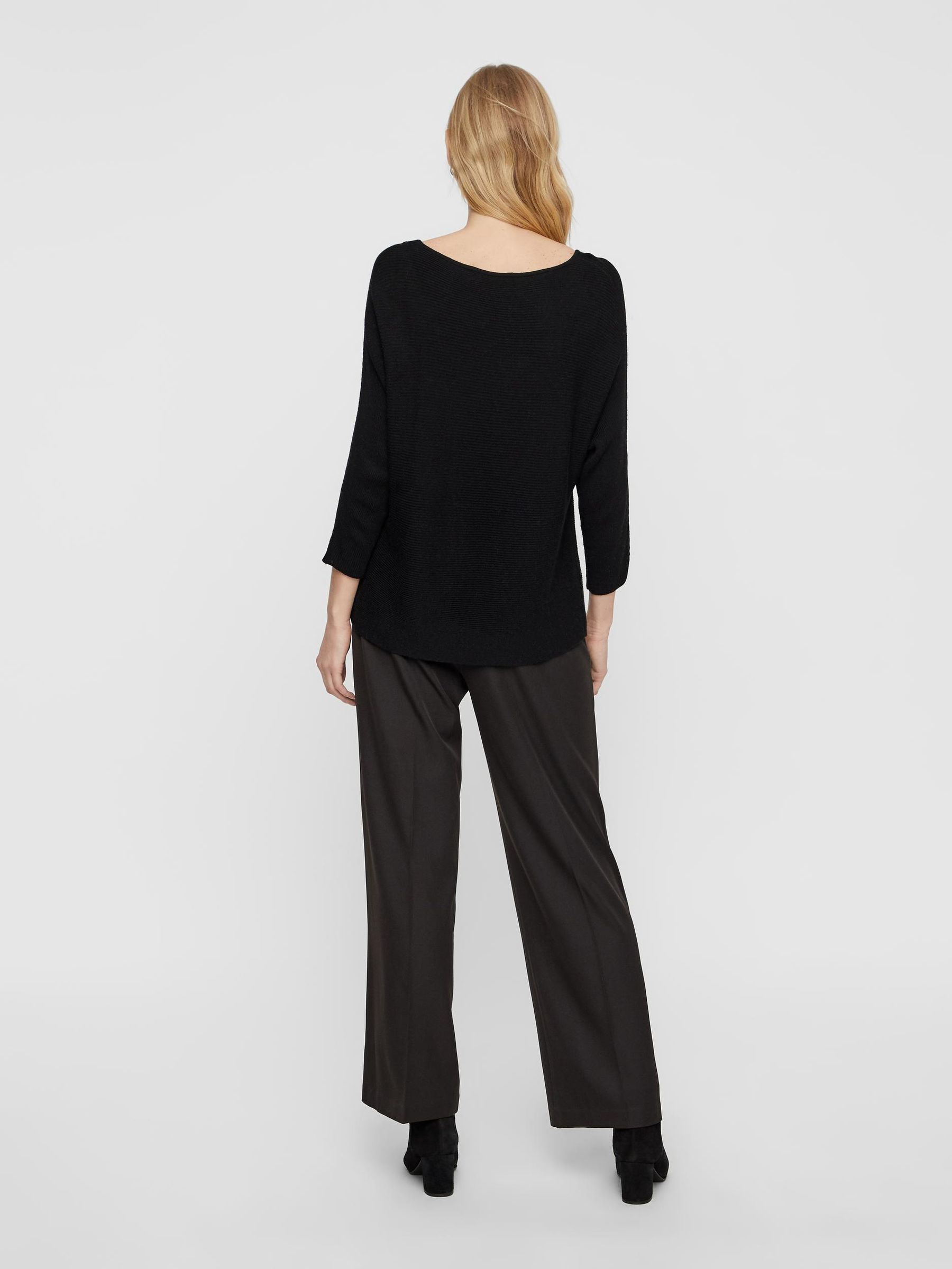 VERO-MODA_NOOS2019_3025764_10210570_3.jpg Rippstrick Pullover U-Ausschnitt 3/4 Langarm Sweater VMNORA
