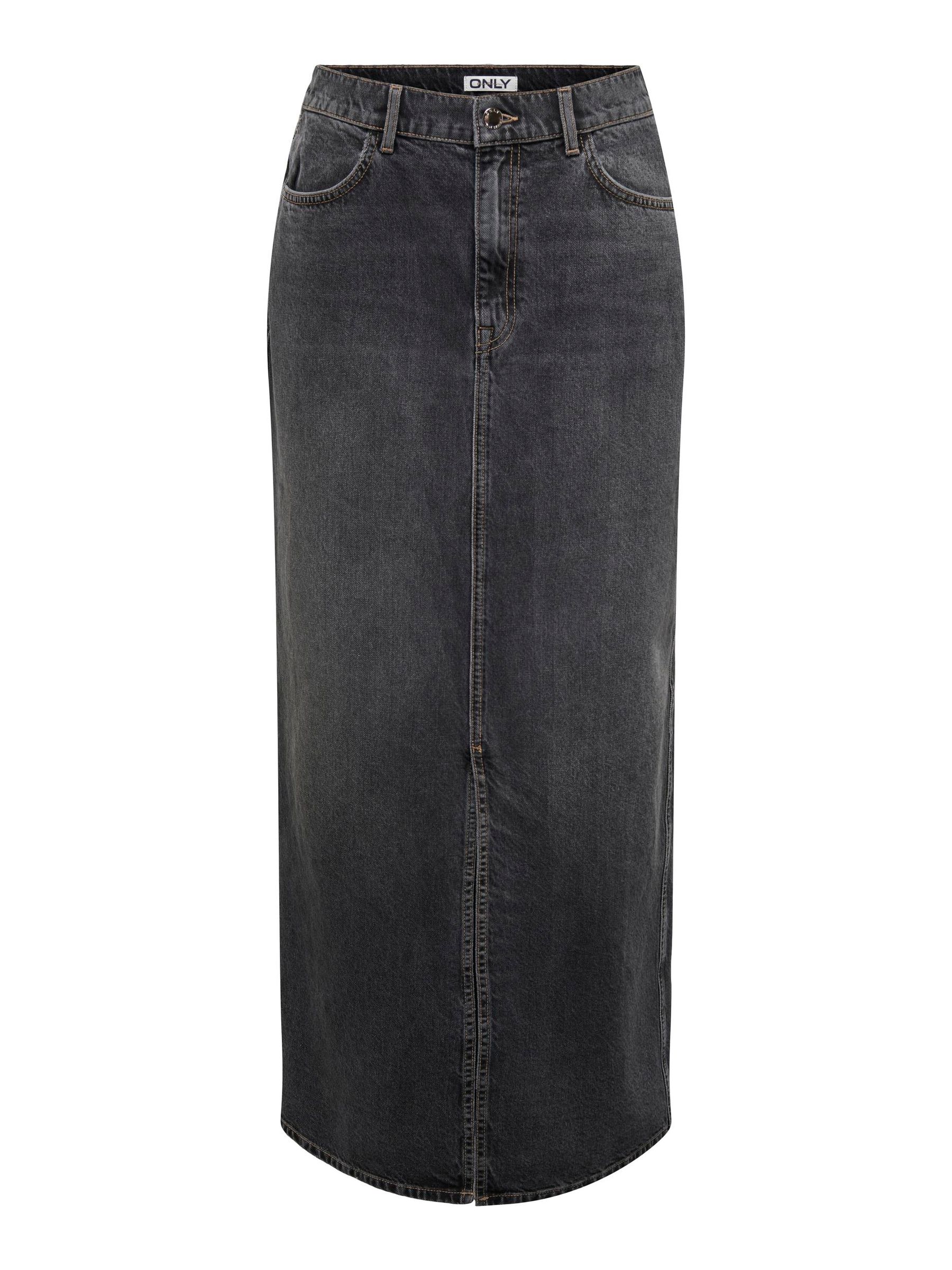 ONLY_FallWinter2023_4469256_15320571.jpg Jeans Rock mit Schlitz Stone Denim Wash mid Waist Skirt