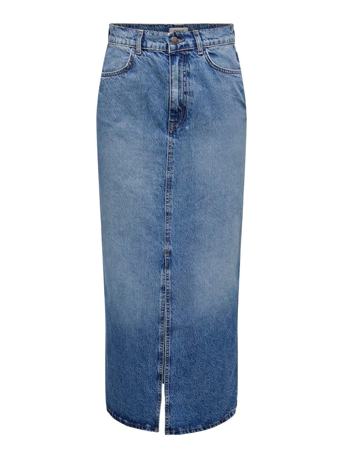 ONLY_FallWinter2023_4472222_15320571.jpg Jeans Rock mit Schlitz Stone Denim Wash mid Waist Skirt