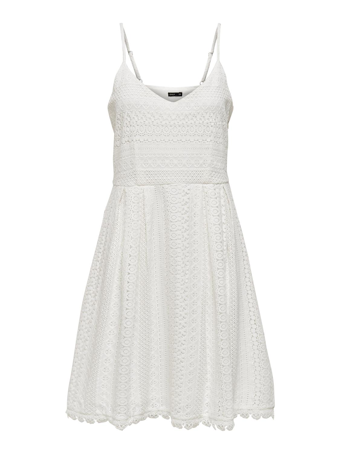 Kleid V-Ausschnitt mit Spitze verstellbare Träger Kleid V-Ausschnitt mit Spitze verstellbare Träger