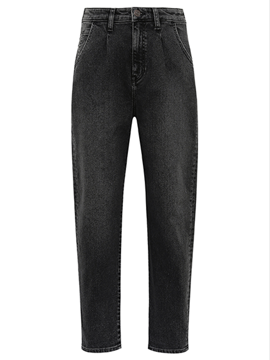 Jeans High-Rise Pleated Baggy Dunkle Waschung Jeans High-Rise Pleated Baggy Dunkle Waschung