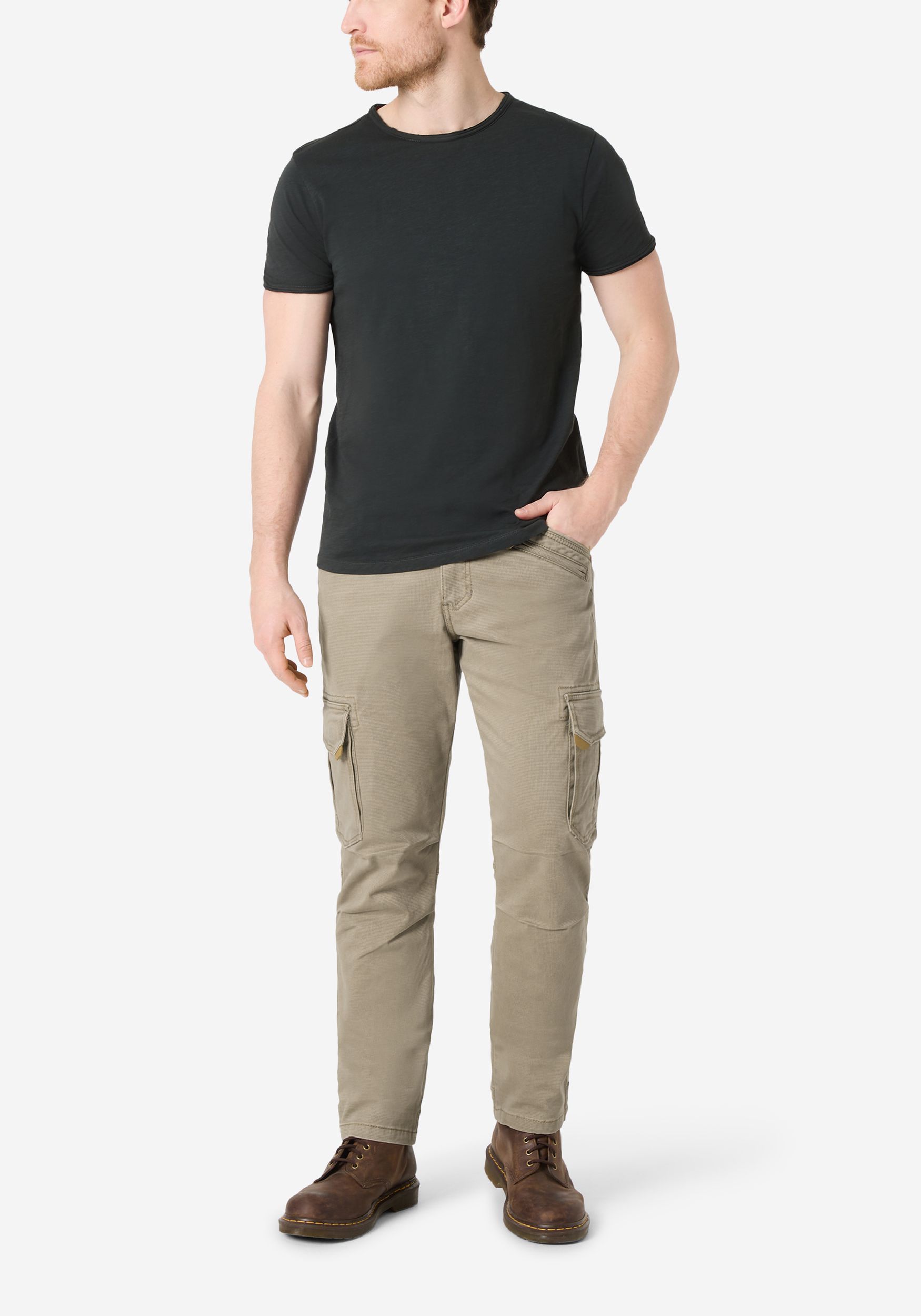 26-10011-10-3107_6105_6.jpg Cargohose Regular Fit Taschen Baumwolle Reißverschluss