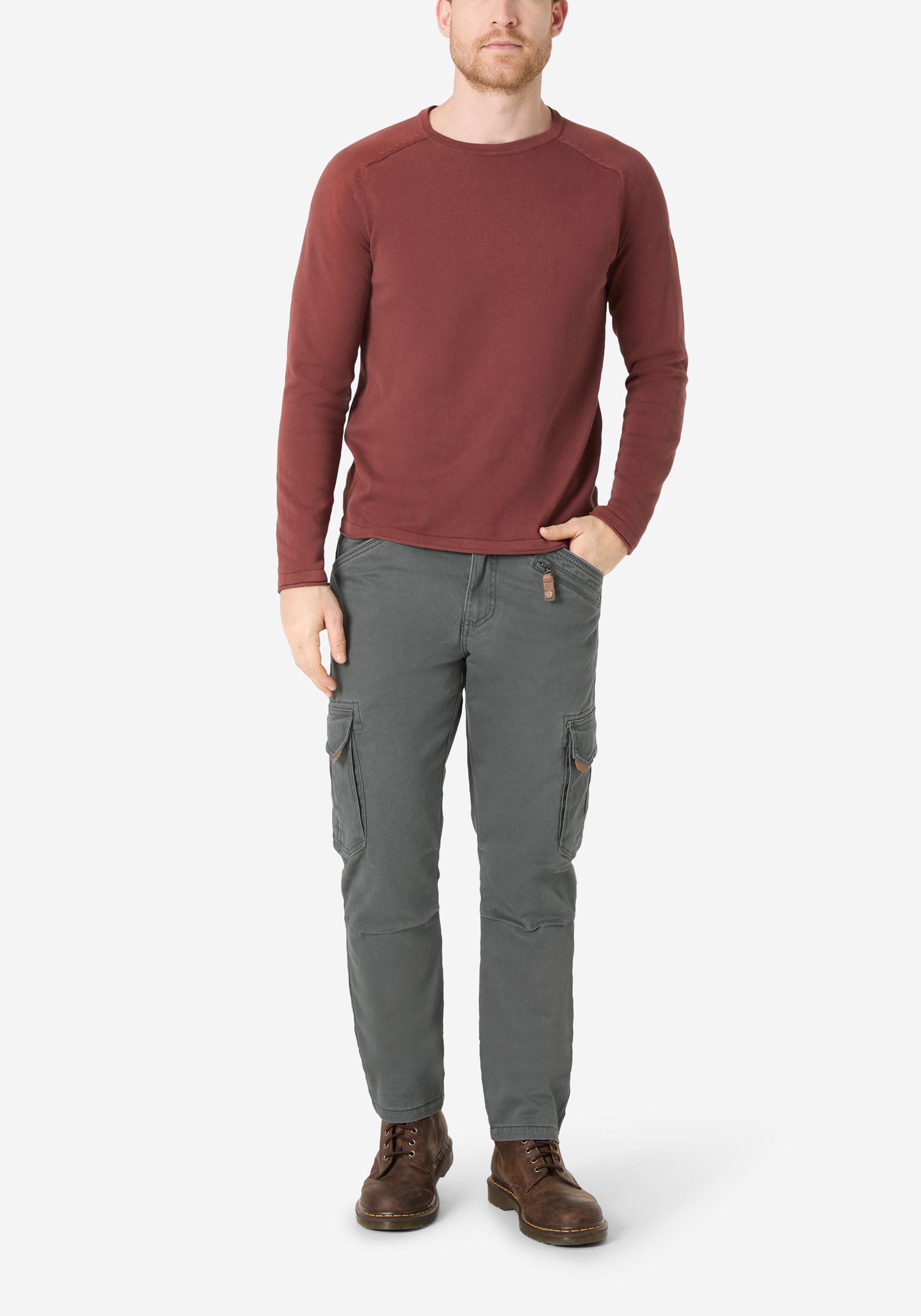 26-10011-10-3107_8688_6.jpg Cargohose Regular Fit Taschen Baumwolle Reißverschluss