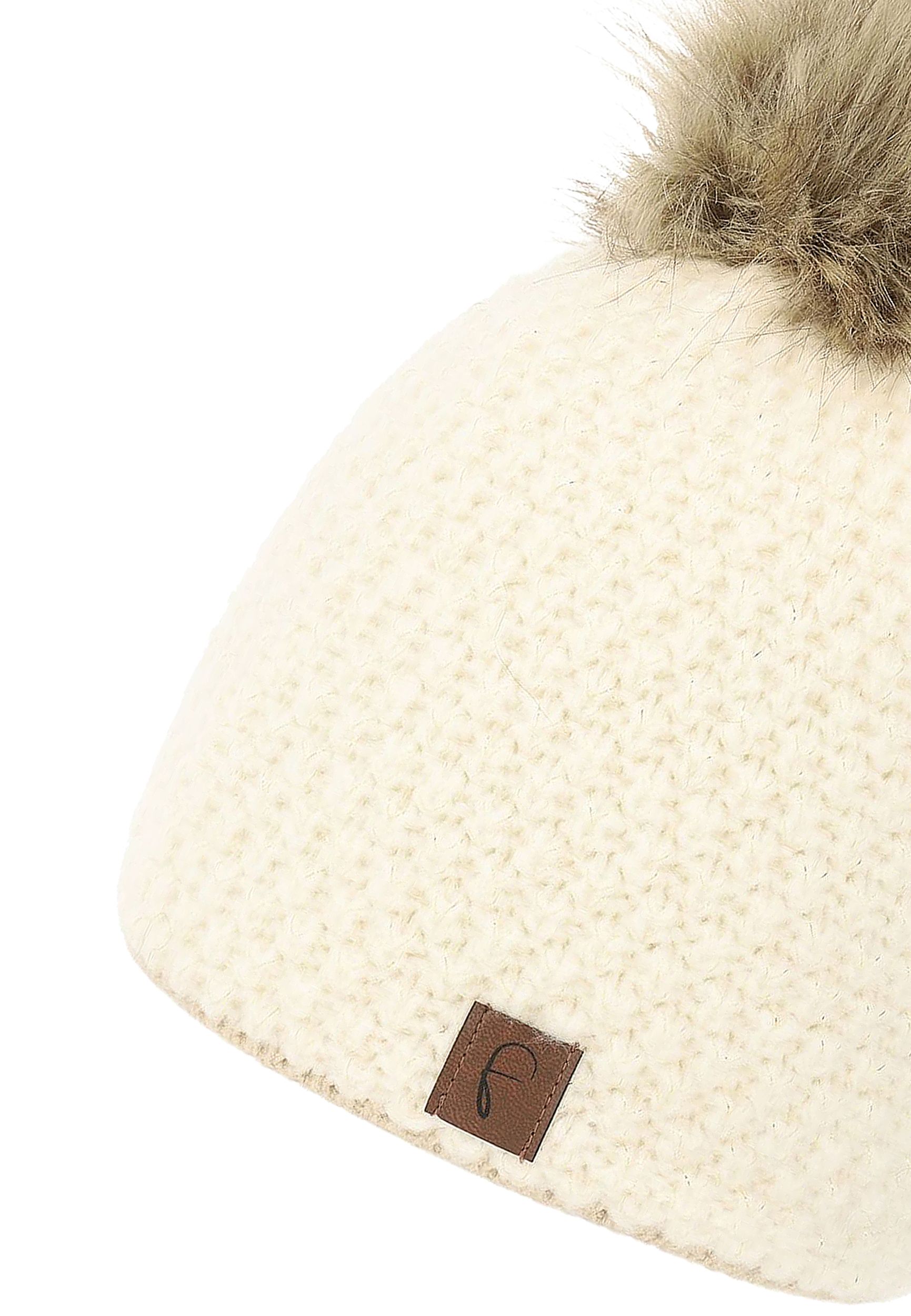 Bommelmütze mit kuscheligem Thermo-Fleece Innenfutter Bommelmütze mit kuscheligem Thermo-Fleece Innenfutter