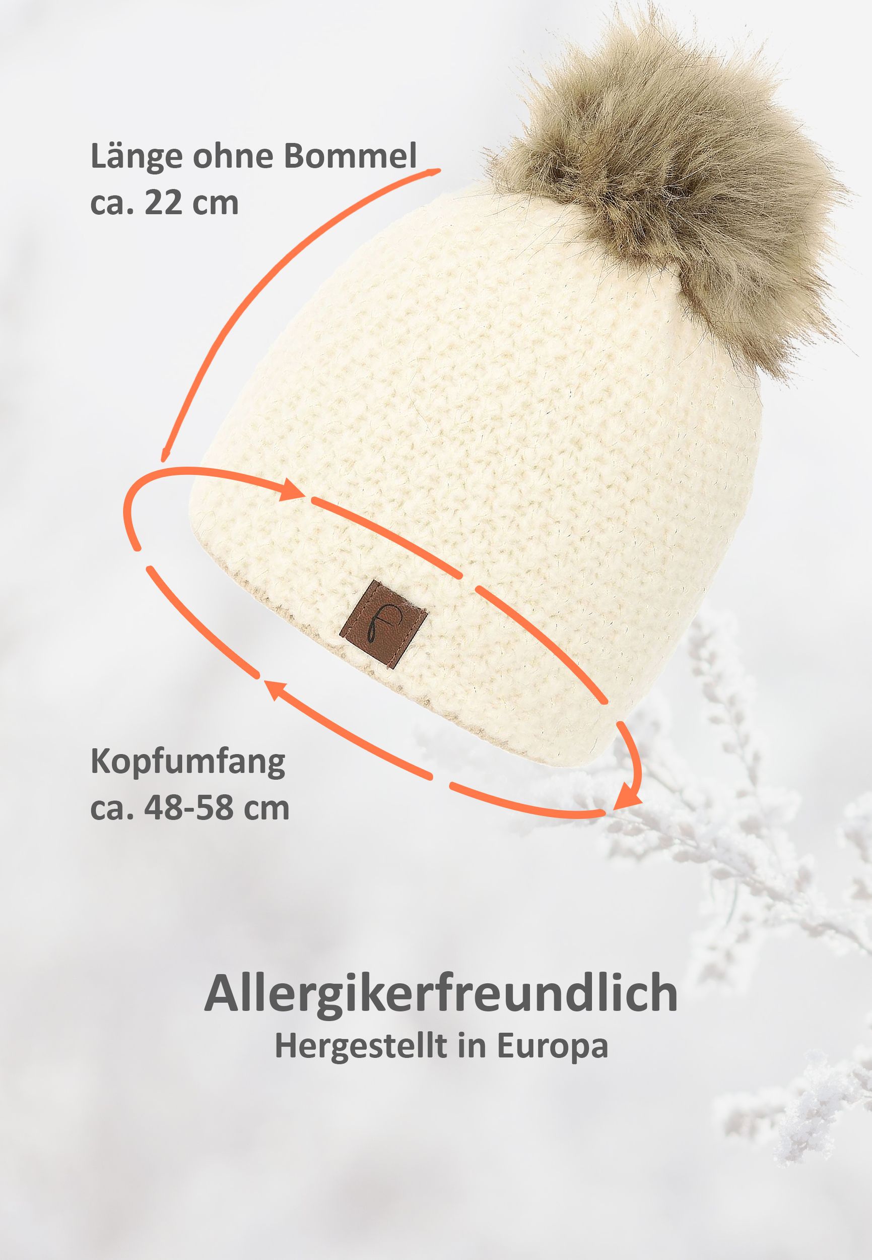 Bommelmütze mit kuscheligem Thermo-Fleece Innenfutter Bommelmütze mit kuscheligem Thermo-Fleece Innenfutter