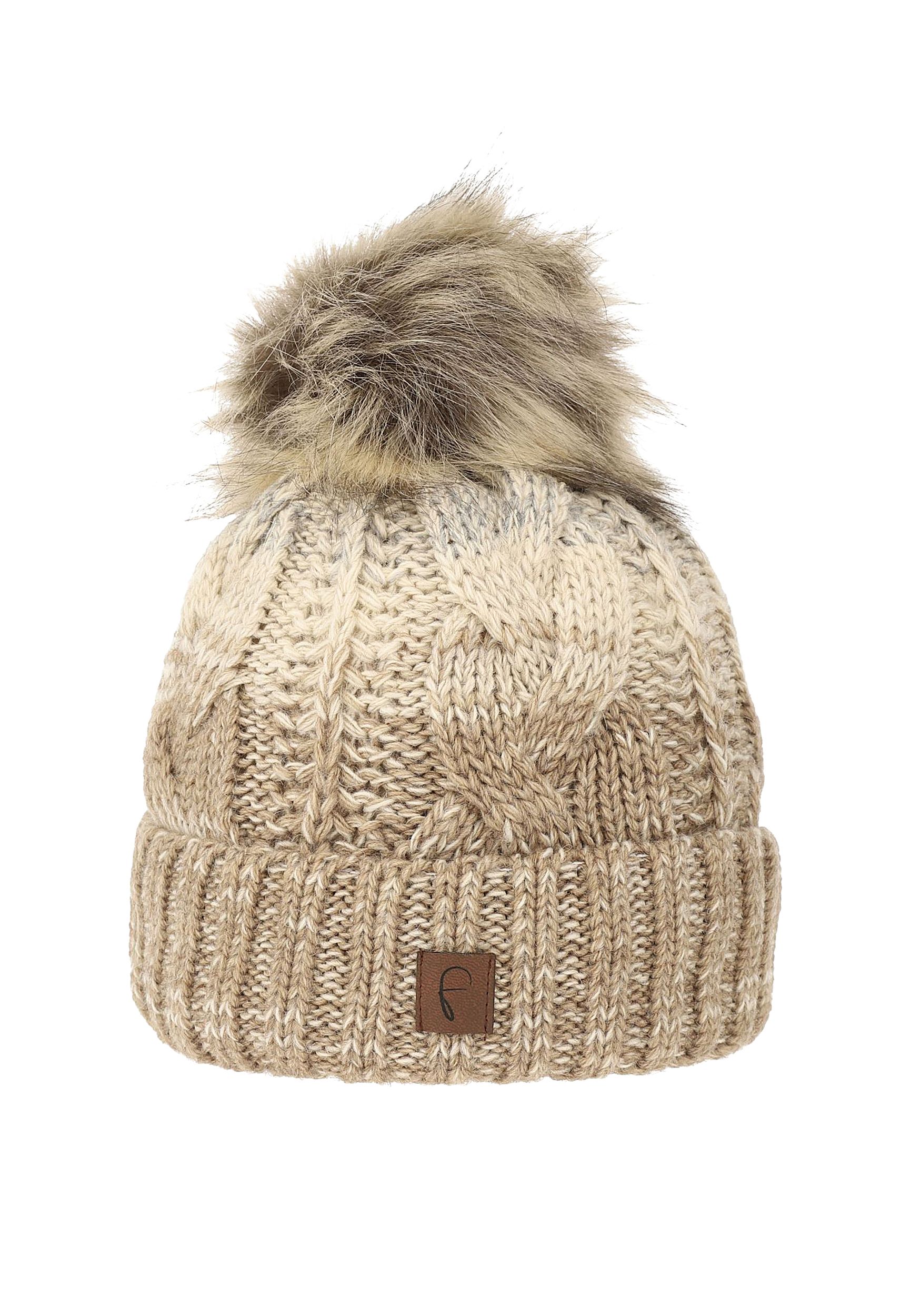 Damen Bommelmütze mit Farbverlauf Thermo Strickmütze Damen Bommelmütze mit Farbverlauf Thermo Strickmütze