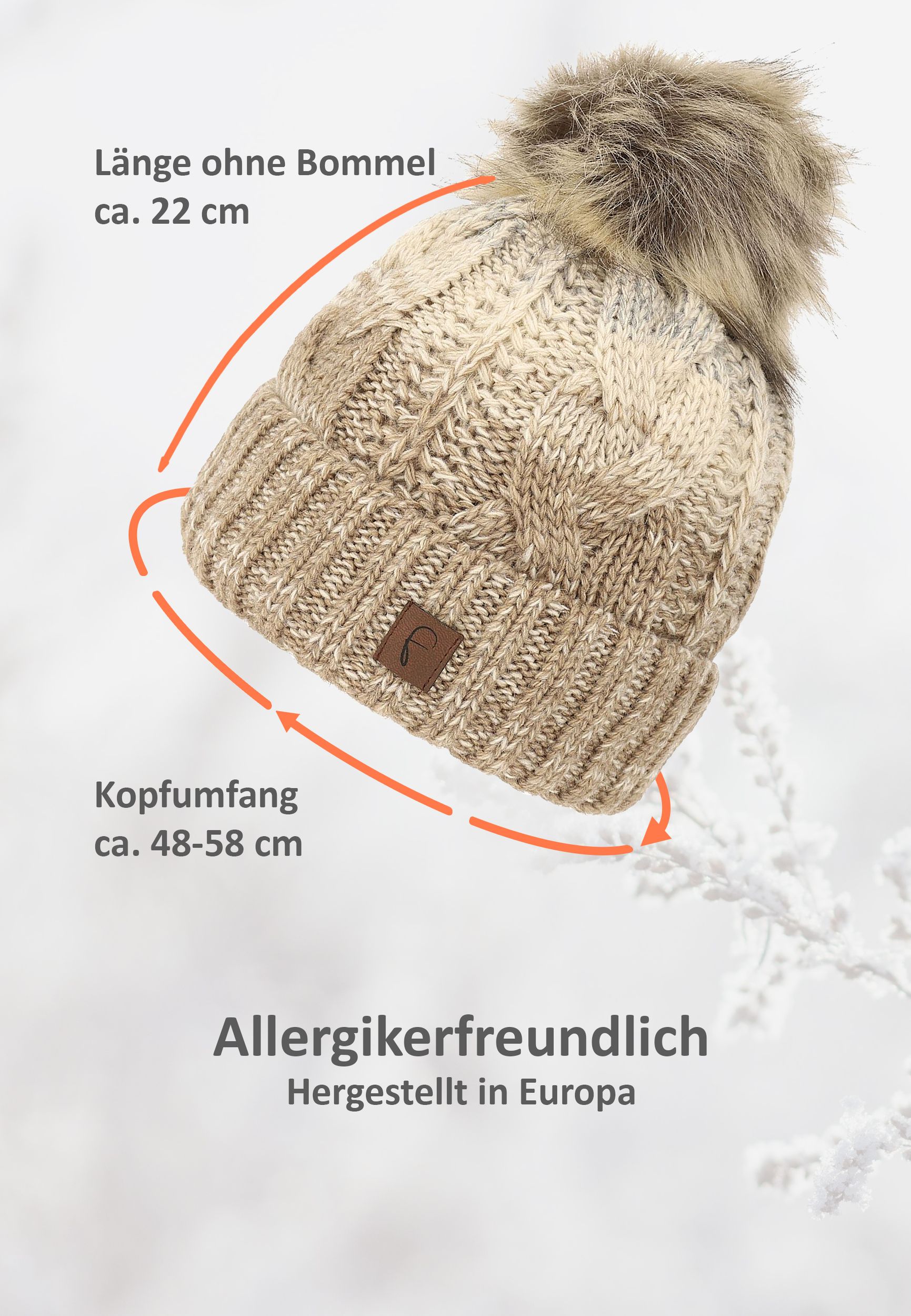 Damen Bommelmütze mit Farbverlauf Thermo Strickmütze Damen Bommelmütze mit Farbverlauf Thermo Strickmütze