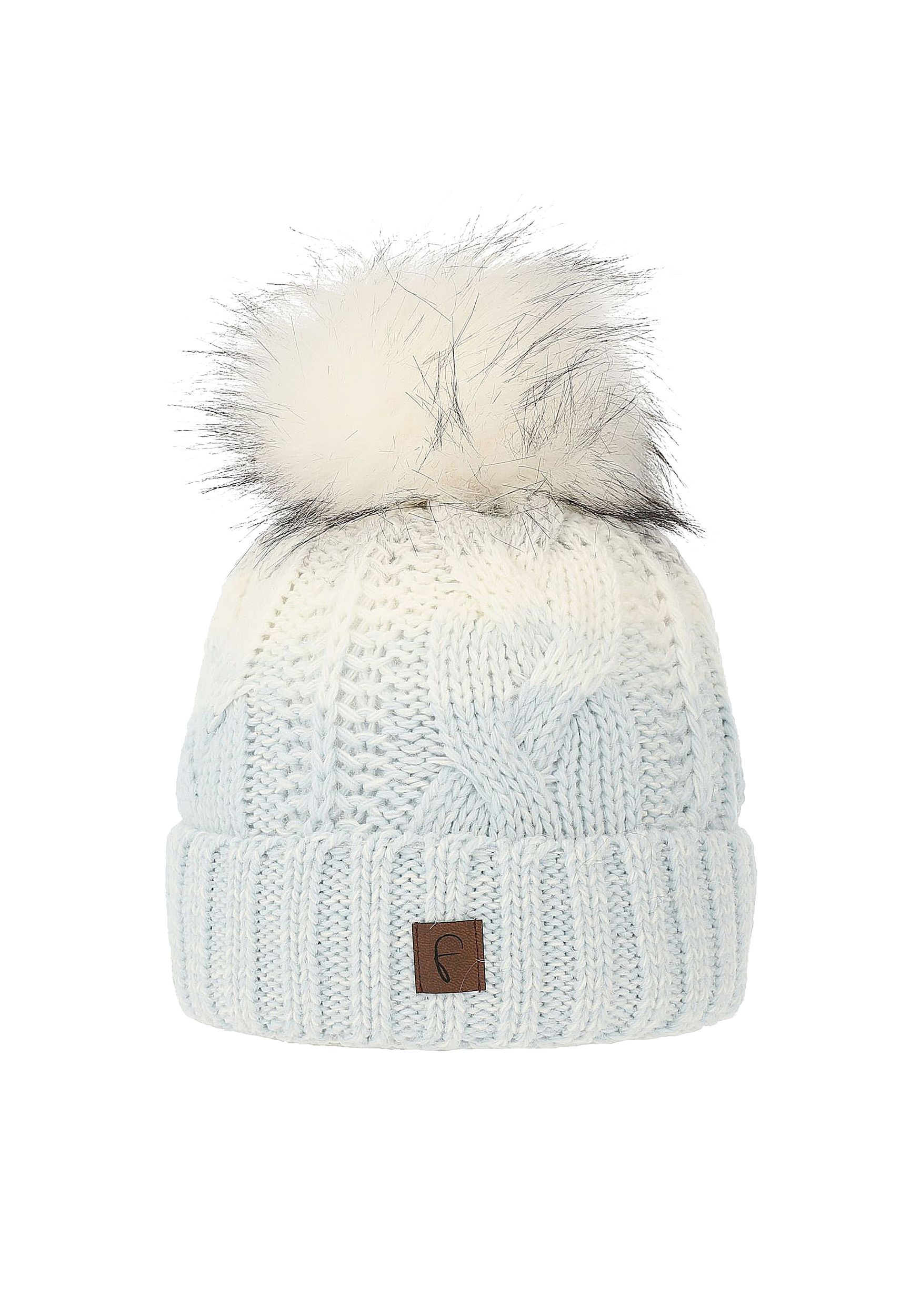 Damen Bommelmütze mit Farbverlauf Thermo Strickmütze Damen Bommelmütze mit Farbverlauf Thermo Strickmütze