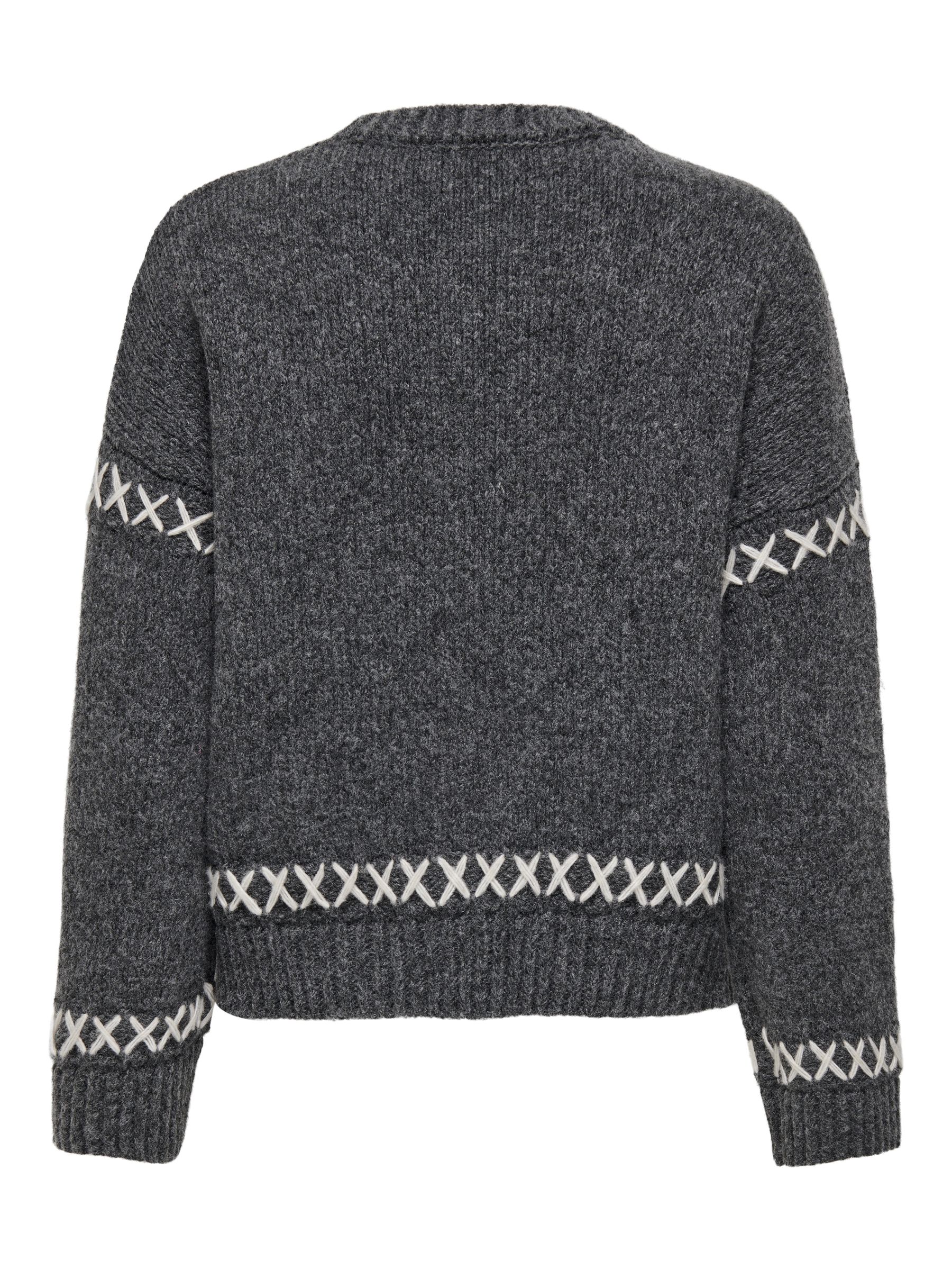 ONLY_FallWinter2024_4566571_15330089_2.jpg Strickpullover Rundhals Langarm Weich Ziernähte