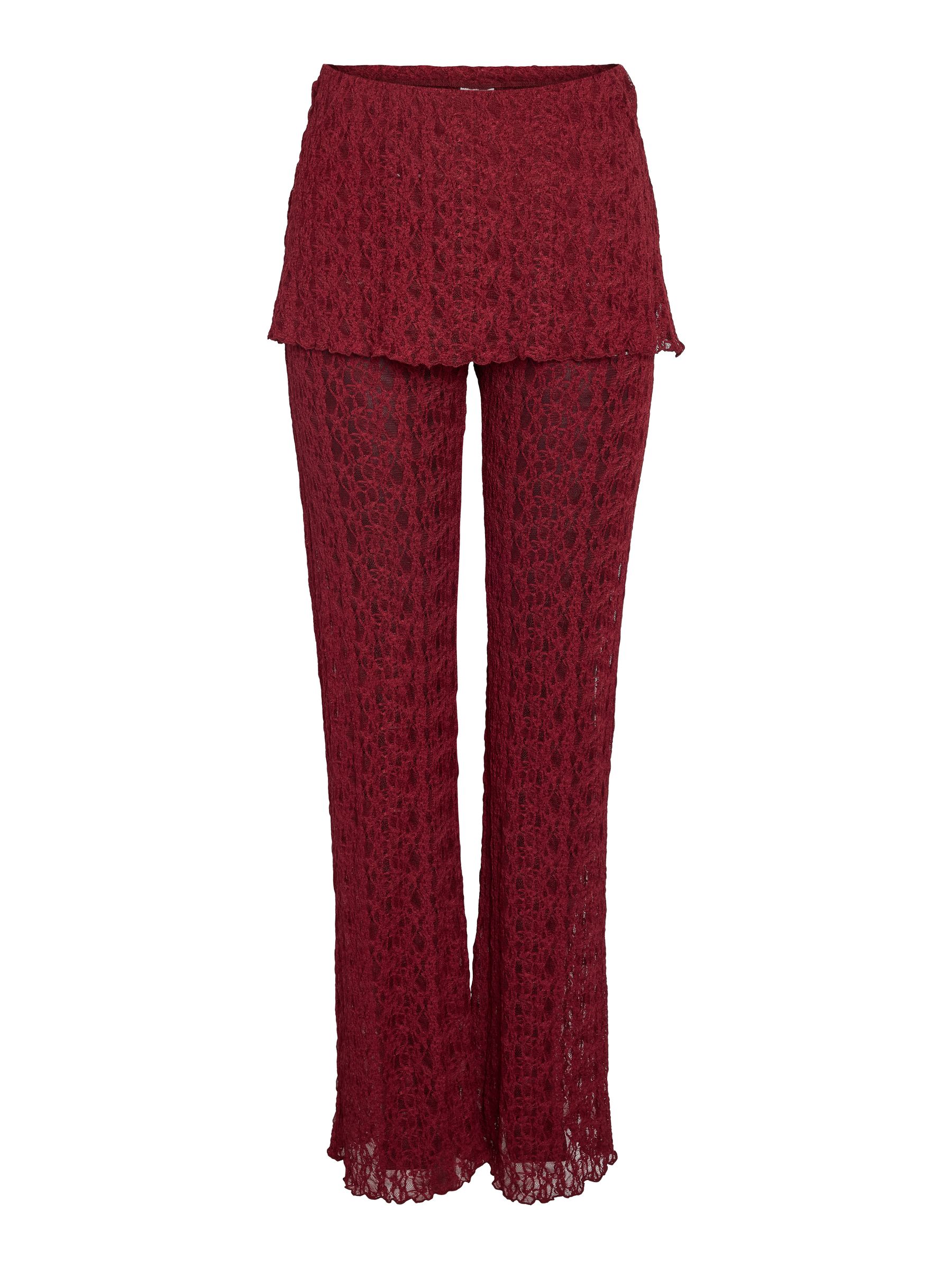 NOISY-MAY_Autumnwinter_4840222_27035416.jpg Spitzen Details Hose mit weitem Bein und FOLD DOWN Design