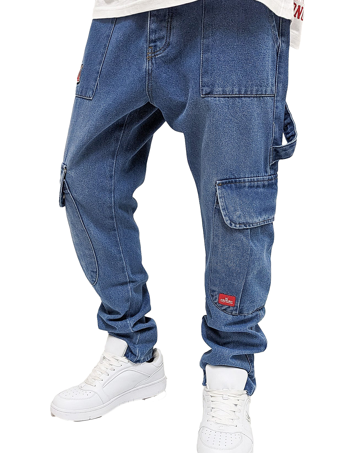 Cargo Baggy Jeans mit Logo Stitching Worker Slim Denim Cargo Baggy Jeans mit Logo Stitching Worker Slim Denim